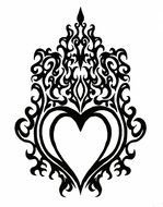 Flaming Heart Drawings