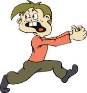 Cartoon People Running Scared N9