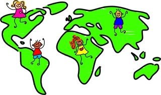 Cartoon World Map drawing