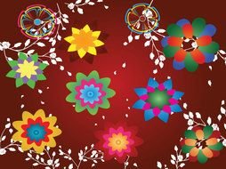 Geometric Flowers drawing