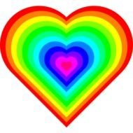 colored heart on a white background