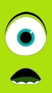 Cartoon Mike Wazowski from Monsters University clipart