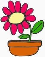 clip art with a potted flower