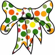 Ribbons And Bows Green Orange Yellow Polka Dots CLIPART N2