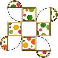 Gift Boxes Green Orange And Yellow Polka Dots CLIPART