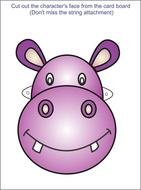 cartoon hippo Face, Cut Out