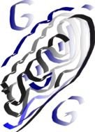 blue big swirl drawing
