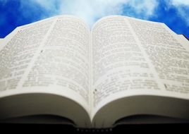 Open Bible text book drawing
