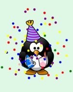 Colorful Birthday Penguin clipart