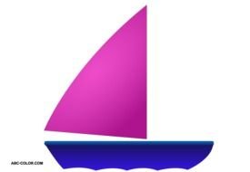 boat with a pink sail as a graphic illustration