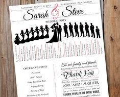 Wedding Party Silhouette Program
