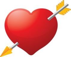 Valentines Day heart and arrow drawing