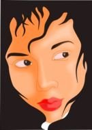 face of a woman with black hair