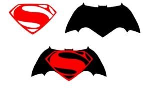 logos of batman and superman