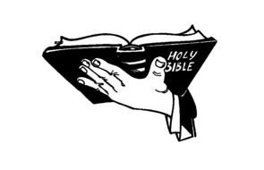 holy Bible and hand drawing