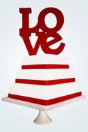 cake with LOVE decoration