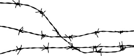 Barbed Wire white drawing