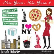 collage of New York symbols