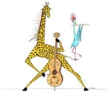 pictures of animals with musical instruments