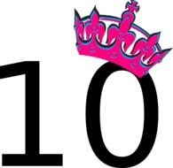 Pink Tilted Tiara And Number 10 Clip Art