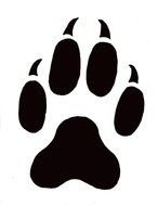 paw track with claws