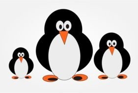family of penguins as a picture for clipart