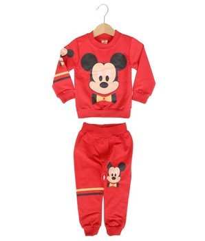 Mickey Face Tee Pant Red 1