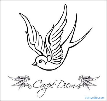 Sparrow Tattoo Outline Designs