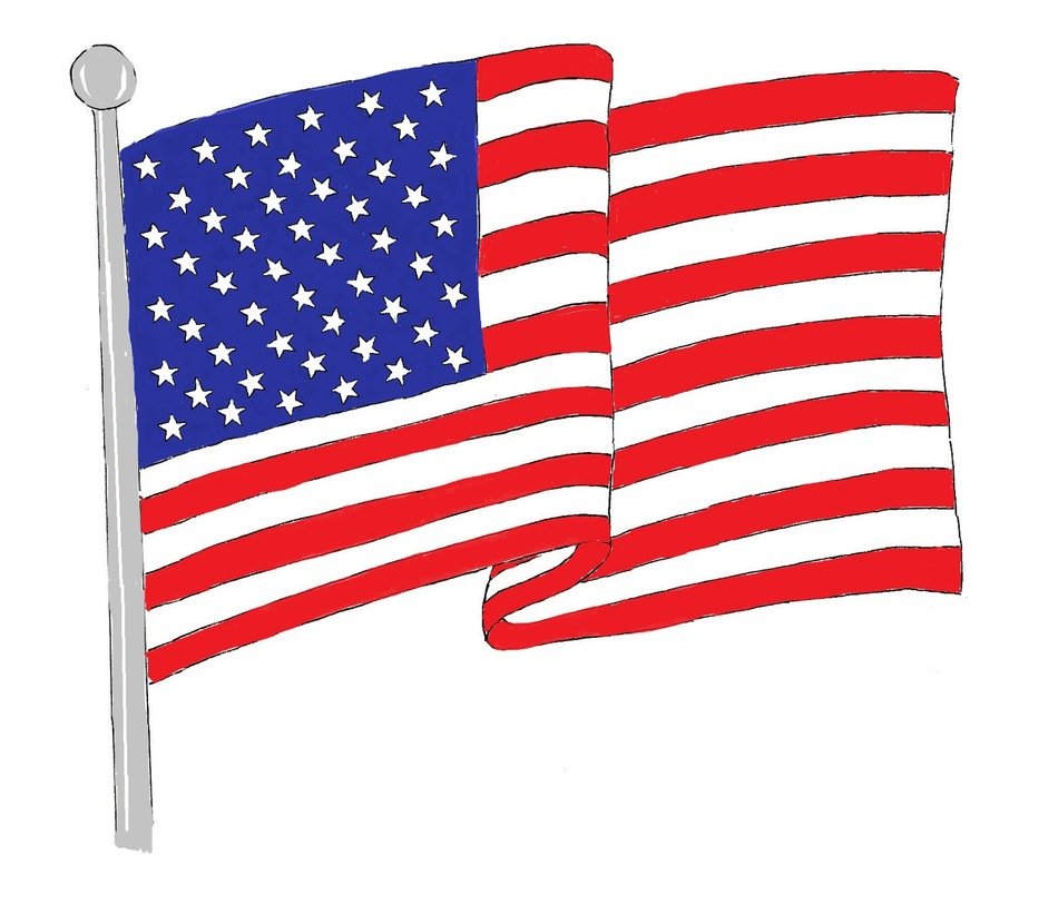 Waving American Flag Clip Art N33