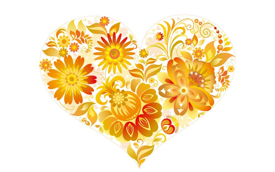 heart in a floral print as a graphic illustration