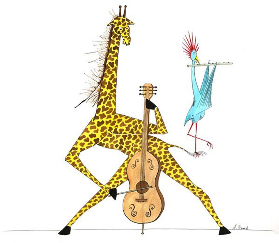 pictures of animals with musical instruments