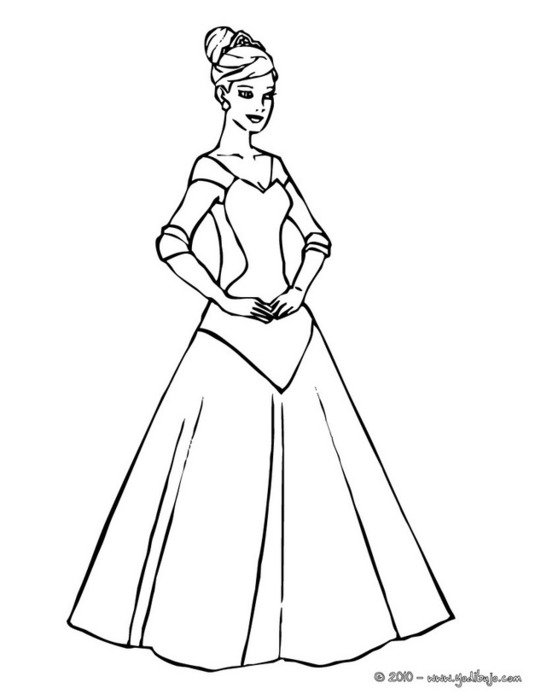 Dibujo Para Colorear Lujoso Vestido De Princesa