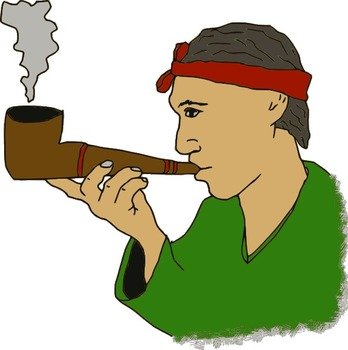 Man Smoking Pipe Clip Art N4