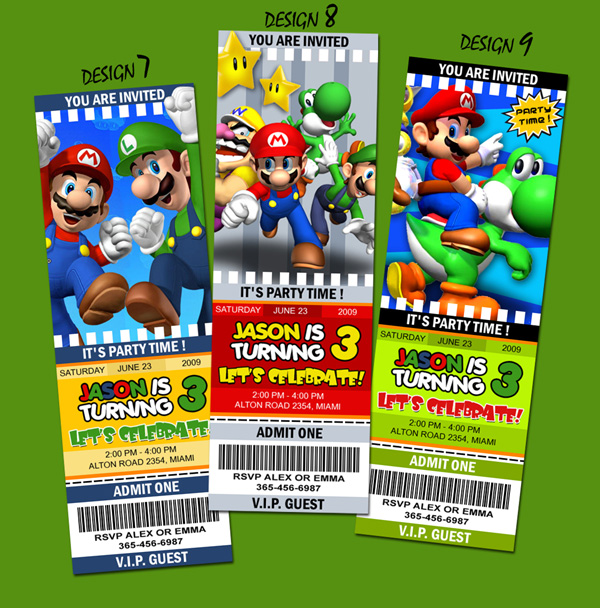 Super Mario Bros Birthday Party Invitations Free Image