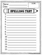 Spelling Test Template Free