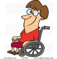 Cartoon Old Lady In Wheelchair