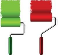 painted two paint rollers