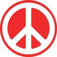 Ä°llustration of red and white Peace Symbol