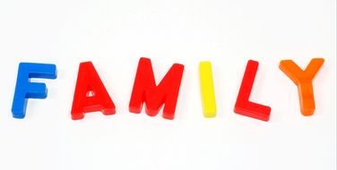 Word Family, colorful plastic letters, Clip Art