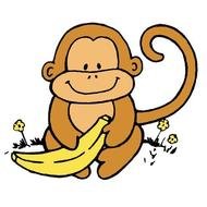 Monkey With Banana Clip Art N10