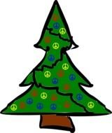 Christmas Tree peace drawing