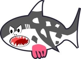 angry cartoon shark