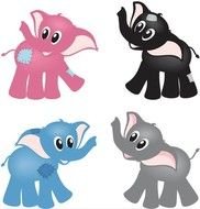 Free Vector Animals Cute Elephants