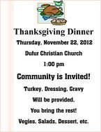2012 Thanksgiving Dinner ndash Dufur Christian Church Chamber Of