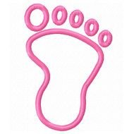 pink Baby Feet Print drawing