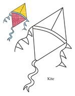 drawing of Kite Coloring Page