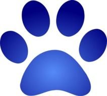 Blue Paw Print Clip Art N21