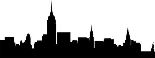 City Skyline black Silhouette drawing