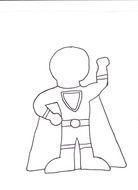 Superhero Kid Template drawing