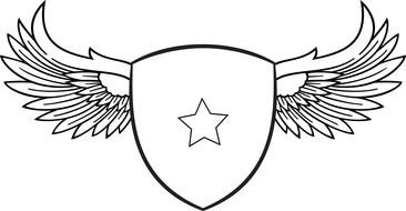 Black and white drawing of Coat Of Arms clipart